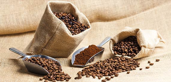 Sac contenant des grains de café